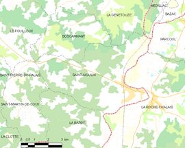 Mapa obce Saint-Aigulin