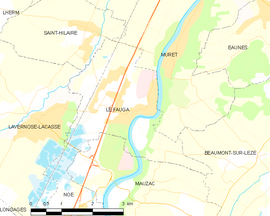 Mapa obce Le Fauga