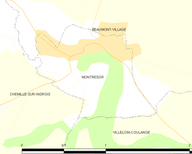 Mapa obce Montrésor