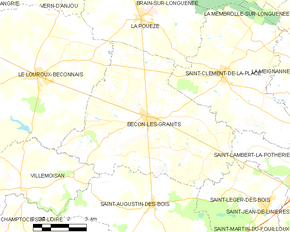 Poziția localității Bécon-les-Granits