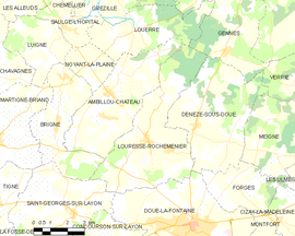 Mapa obce Louresse-Rochemenier