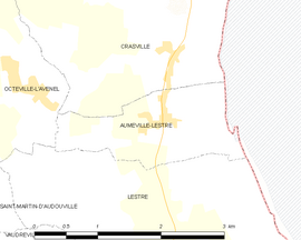 Mapa obce Aumeville-Lestre