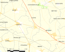 Modern map, vicinity of Hazbrouck-Fletre (commune FR insee code 59237) Map commune FR insee code 59237.png