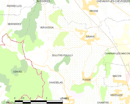 Mapa obce Solutré-Pouilly