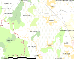 Poziția localității Solutré-Pouilly