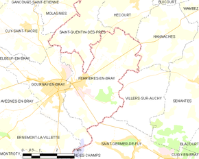 Poziția localității Ferrières-en-Bray