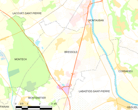 Mapa obce Bressols