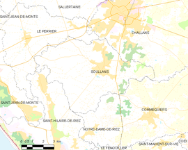 Mapa obce Soullans