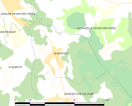 Mapa obce Aumontzey