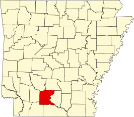 Locatie van Ouachita County in Arkansas