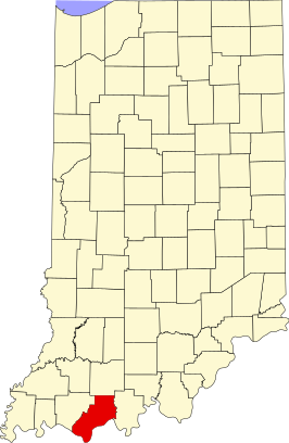 Locatie van Spencer County in Indiana