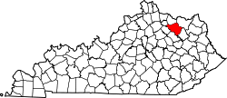 Karte von Fleming County innerhalb von Kentucky