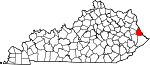 Mapa státu zvýrazňující Martin County