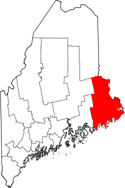 map of Maine highlighting Washington County