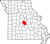 ミラー郡の位置を示したミズーリ州の地図