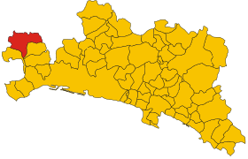 Map of comune of Rossiglione (province of Genoa, region Liguria, Italy).svg