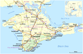 Deutsch: Topographische Karte der Halbinsel Krim, Ukraine (in Englisch) English: Topographic map of the Crimea, Ukraine (in English).