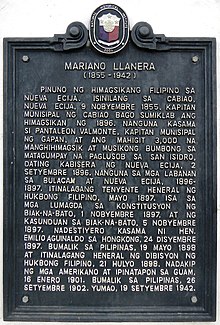 Mariano Llanera historischer marker.jpg