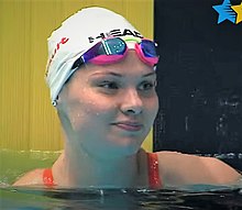 Mariia Liver after 50m breaststroke at Gwangju 2015.jpg