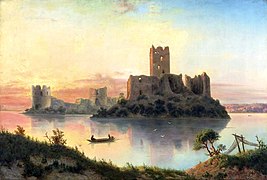 Ruins of the Trakai Island Castle at Sunset (1866)