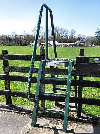Metal stile taking the Nore Valley Way from the Sion Road on to farmland.jpg