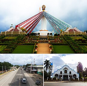 From left to right: Divine Mercy Shrine; Brgy. Poblacion of El Salvador; Our Lady of the Snows Parish Church