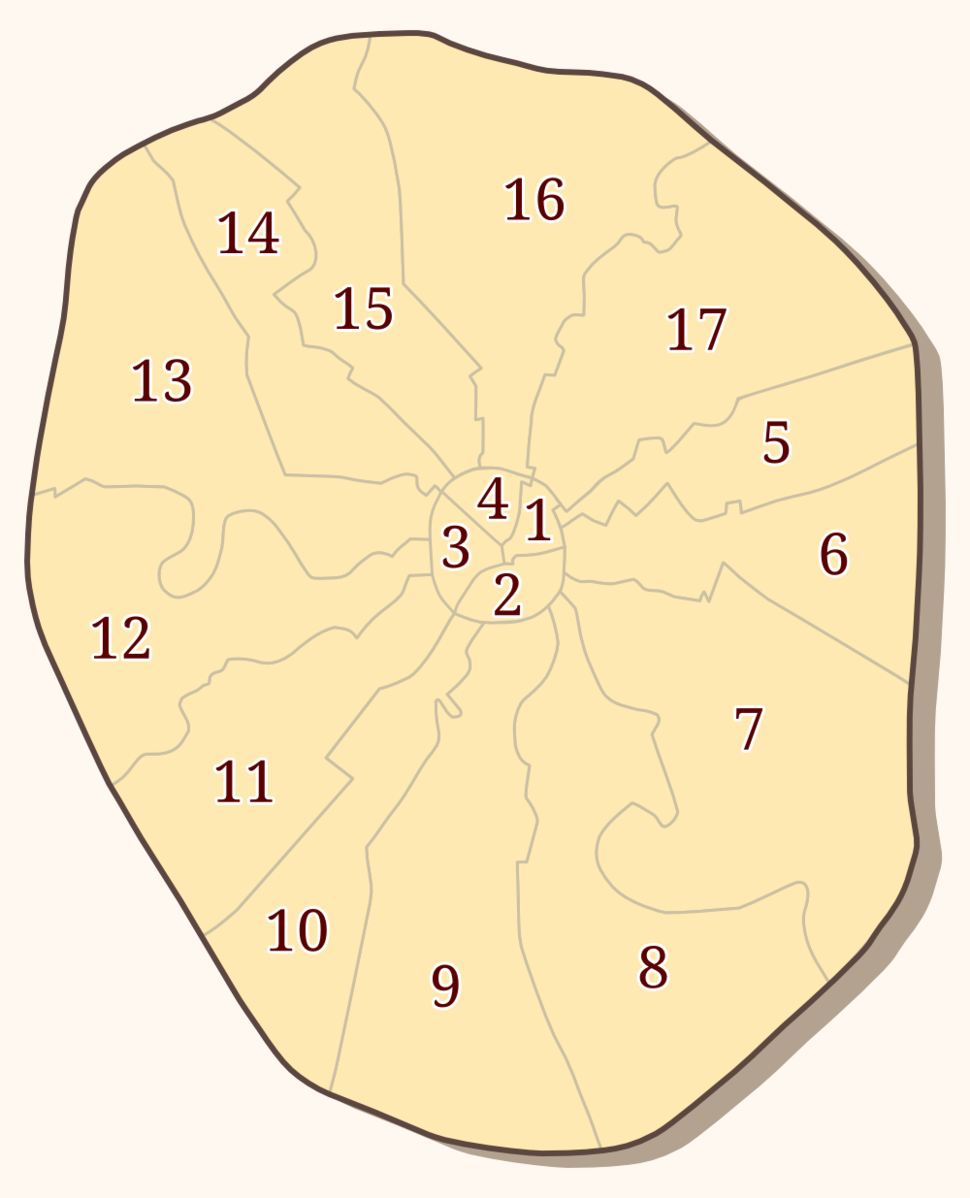 Карта москвы разделенная на районы