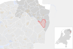 Locatie van de gemeente Stadskanaal (gemeentegrenzen CBS 2016)