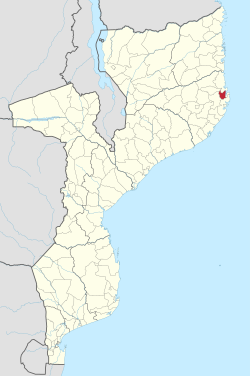 Nacala-a-Velhan piirin piirin sijainti Mosambikissa.