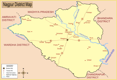 Location map India Nagpur