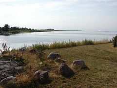 View from Langø in Nakskov Fjord toward the peninsula of Albuen and the island of Langeland in the west