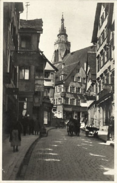 File:Neckargasse mit Blick auf Stiftskirche (AK Gebr. Metz 1928).jpg