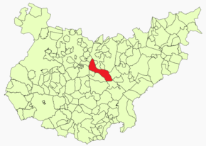 Poziția localității Oliva de Mérida