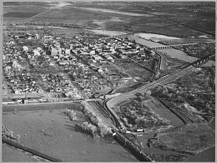View of the city of Marysville, 1940
