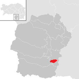 Poloha obce Pölfing-Brunn v okrese Deutschlandsberg (klikacia mapa)