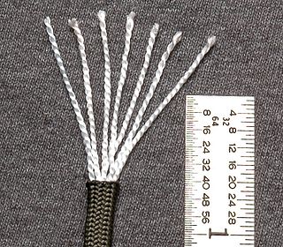 <span class="mw-page-title-main">Parachute cord</span> Multi-core rope originally used for parachutes