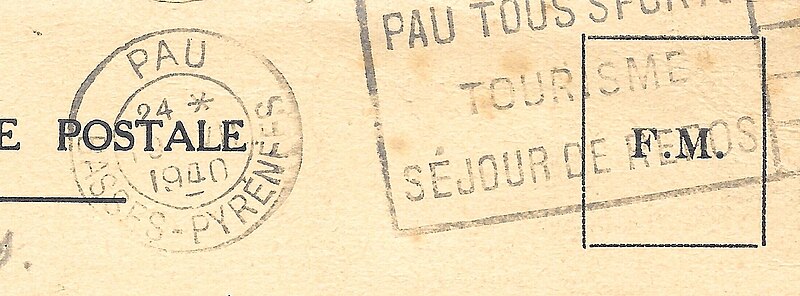 File:Pau Basses -Pyrénées Oblitération 1940.jpg