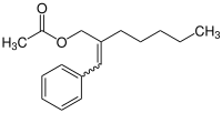 Strukturformel von α-Pentylcinnamylacetat