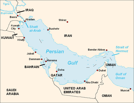 Map of the Persian Gulf.