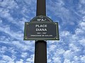 Plaque de la place Diana, dans le 16e arrondissement de Paris