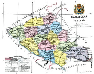 Province de Poltava sur la carte