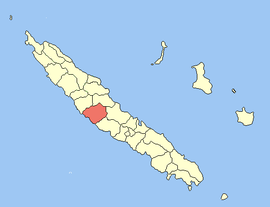 Location of the commune (in red) within New Caledonia