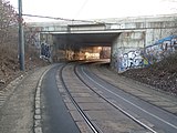 Praha - Záběhlice, most Jižní spojky přes tramvajovou trať