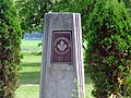 A pillar erected in honour of Joe Clark's participation in 1982 Canada Day festivities