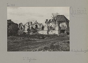 Les ruines de l'église en 1918.