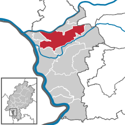 Elhelyezkedése Groß-Gerau térképén