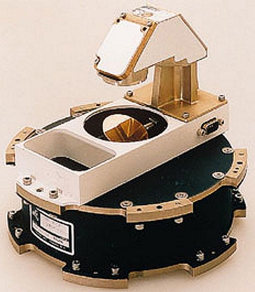 A momentum/reaction wheel comprising part of a high-accuracy Conical Earth Sensor to maintain a satellite's precise attitude