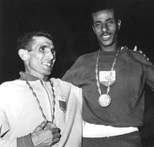 Rhadi Ben Abdesselam, Abebe Bikila 1960.jpg