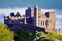 The Rock of Cashel, including the cathedral, the episcopal seat of the pre-Reformation archbishops. RockOfCashelSummer1986.jpg