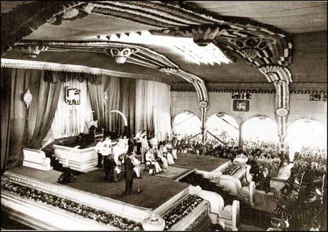 The 1947 opening of the first parliament at Independence Square by Prince Henry, Duke of Gloucester in the presence of D.S. Senanayake, the first Prim